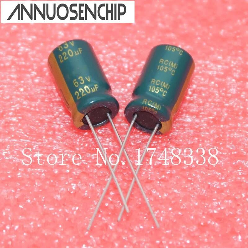 High frequency Capacitor 63V 220UF 105C low-impedance electrolytic Capacity: 220uf 63v volume: 10 * 17mm