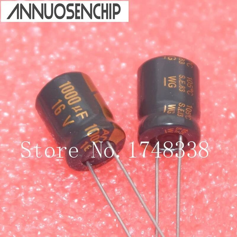 line Capacitor 16V 1000UF 10 * 12mm DIP electrolytic 1000uf 16v 50pcs/pack