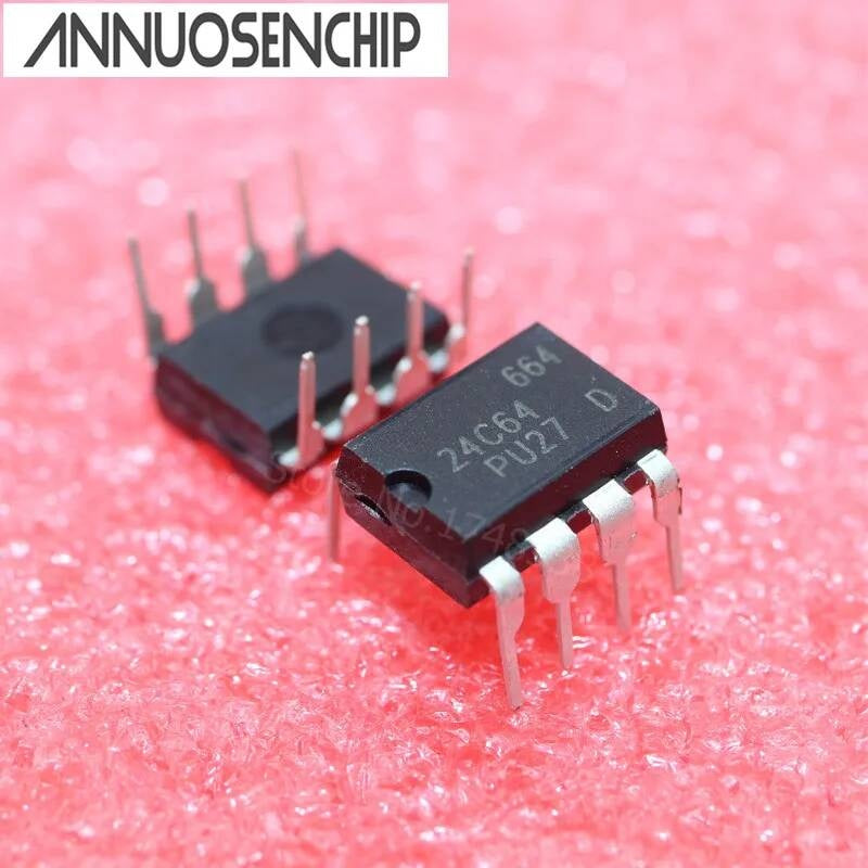 Free shipping 100pcs AT24C64 24C64 DIP8 EEPROM 64KBIT 400KHZ NEW