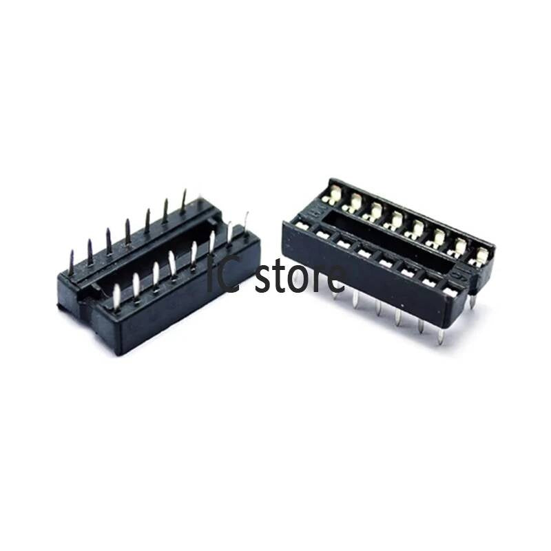 100PCS 16pin DIP IC Adaptor Solder Type Socket Pitch Dual Wipe Contact