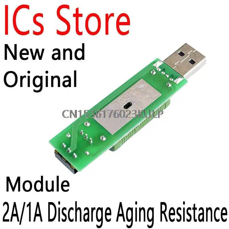 2PCS Load Resistance Mobile Power Aging Resistors Module USB Port Digital Current Voltage Meter Tester 2A 1A