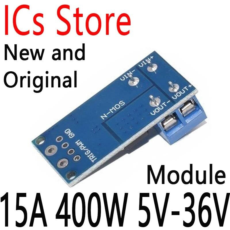 High Power MOS FET Trigger Drive PWM Regulator Electronic Switch Control Panel DC Module 15A 400W 5V-36V