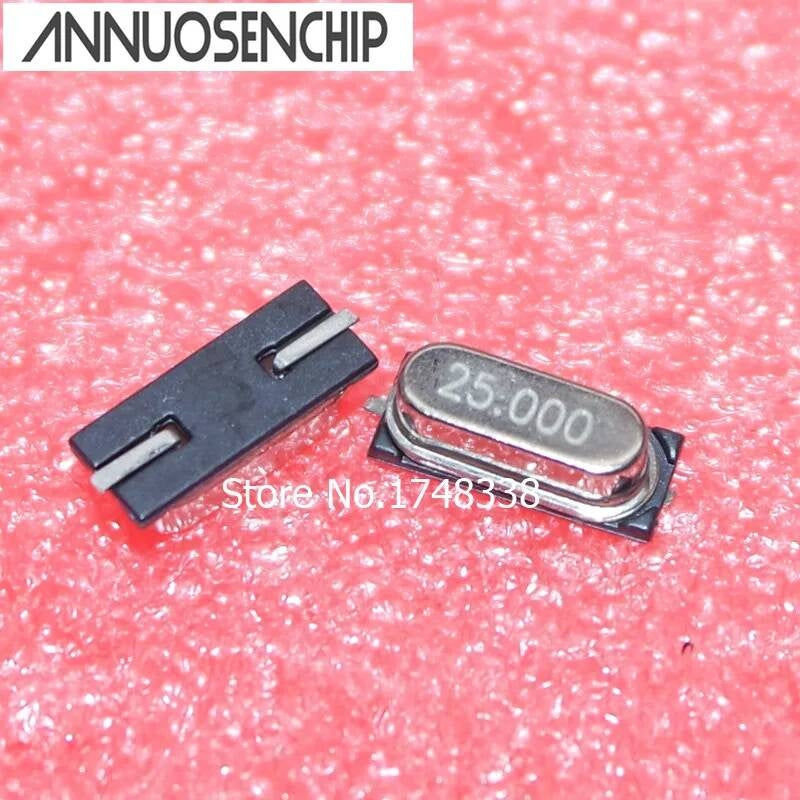 100 PCS/LOT passive patch crystals m 25 25.000 MHZ SMD49S encapsulation 49SMD 25M 25MHZ 25.000MHZ DIP