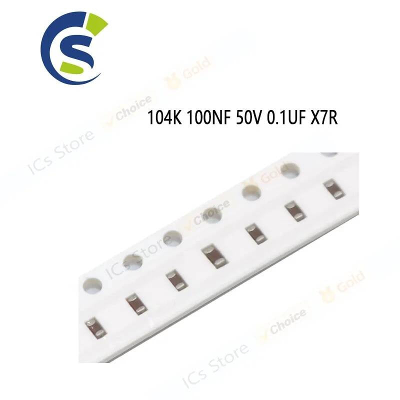 100PCS Chip Capacitors 0603 104K 100NF 50V 0.1UF X7R