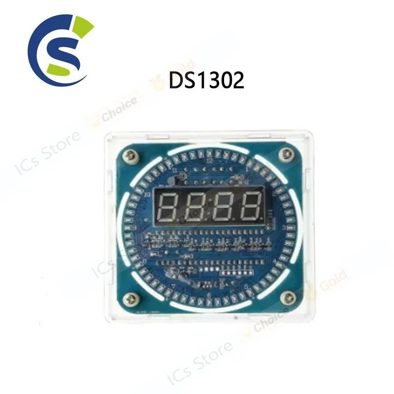 DS1302 Rotating 5V Module Alarm Electronic Digital Clock LED Temperature Display DIY Kit SCM Learning Board