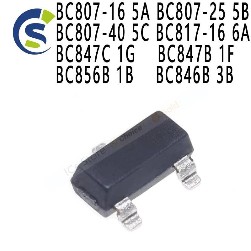 100PCS BC817-40 BC817-25 BC848B SOT23 BC807-16 5A BC807-25 5B BC807-40 5C BC817-16 6A BC847C 1G BC847B 1F BC856B 1B BC846B 3B