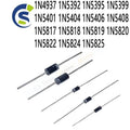100PCS Schottky diode 1N4937 1N5392 1N5395 1N5399 1N5401 1N5404 1N5406 1N5408 1N5817 1N5818 1N5819 1N5820 1N5822 1N5824 1N5825