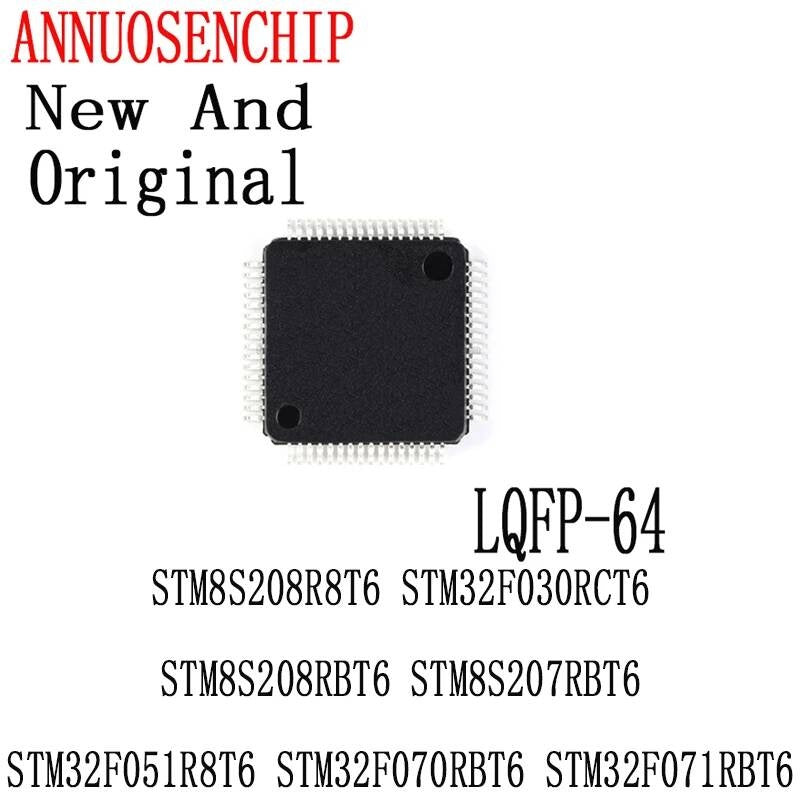 10PCS New And Original LQFP-64 STM8S208R8T6 STM32F030RCT6 STM8S208RBT6 STM8S207RBT6 STM32F051R8T6 STM32F070RBT6 STM32F071RBT6