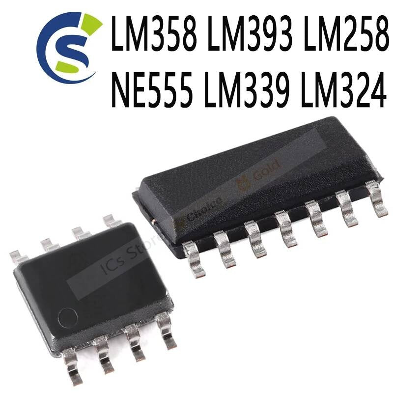 50PCS SOP SMD LM258DR LM358DR LM324DR LM339DR LM393DR NE555DR Amplifier Circuit LM358 LM393 LM258 NE555 LM339 LM324