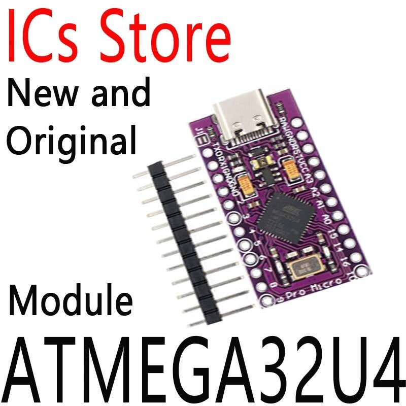1PCS New and Original Pro Micro 5V/16MHZ Module Bootloader Dla Arduino MINI USB/Micro USB Z 2 Wiersz Głowica Pinowa ATMEGA32U4