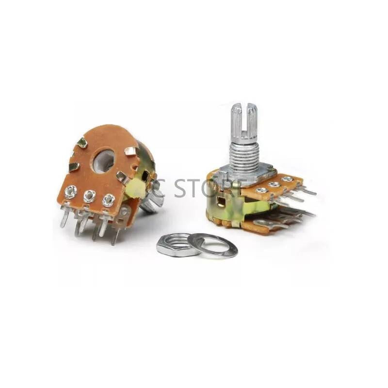 5pcs Linear Taper Rotary Potentiometer Resistor B50K B10K WH148 3pin 6pin 15mm 20mm 1K 2K 5K 10K 20K 50K 100K 250K 500K 1M Ohm