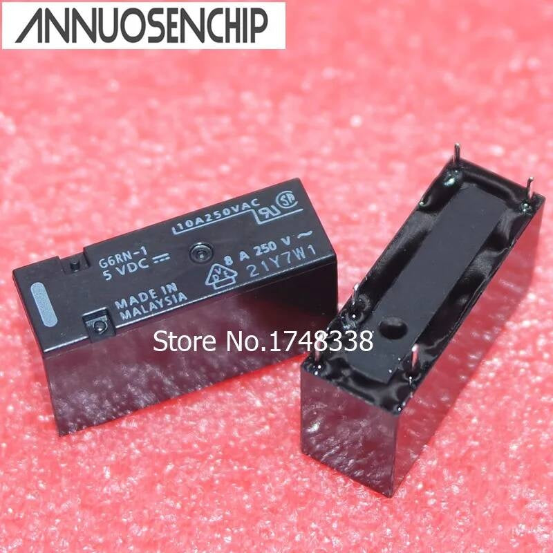 Free shipping 5PCS G6RN-1 G6RN-1-5VDC G6RN-1-12VDC G6RN-1-24VDC DIP5 8A 5VDC 12VDC 24VDC Power Relay NEW ORIGINAL