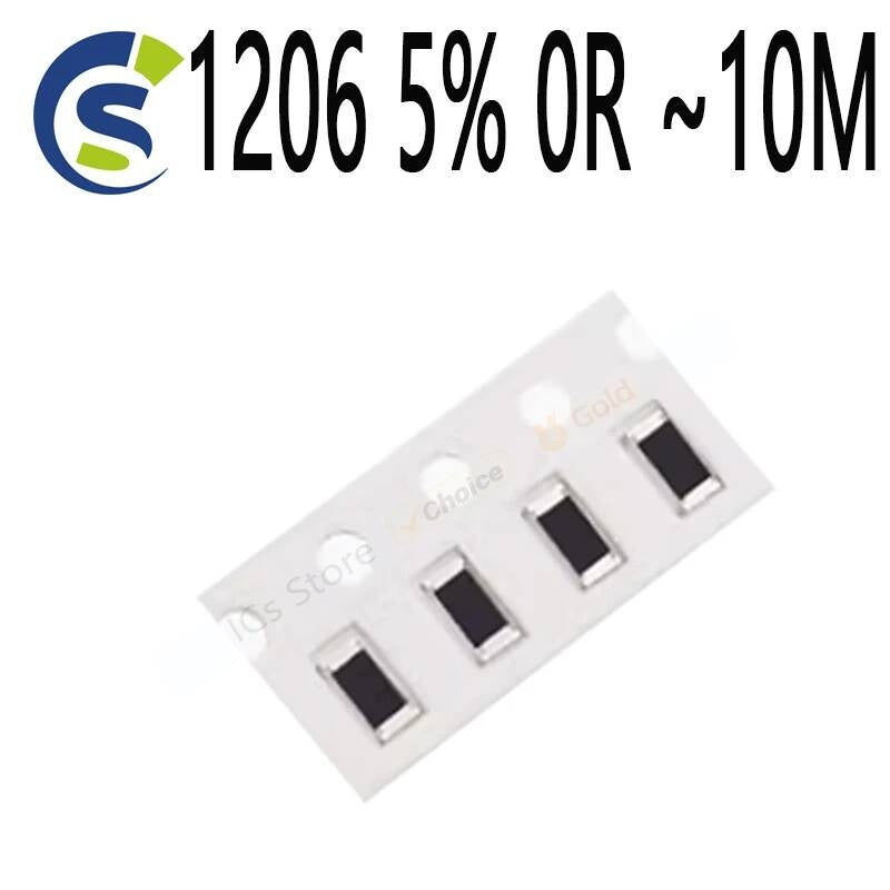 100pcs/lot chip Resistors SMD resistor 1/4W 0 1 10 100 150 220 330 ohm 1K 2.2K 10K 100K 1R 10R 100R 220R 330R 1206 5% 0R ~10M