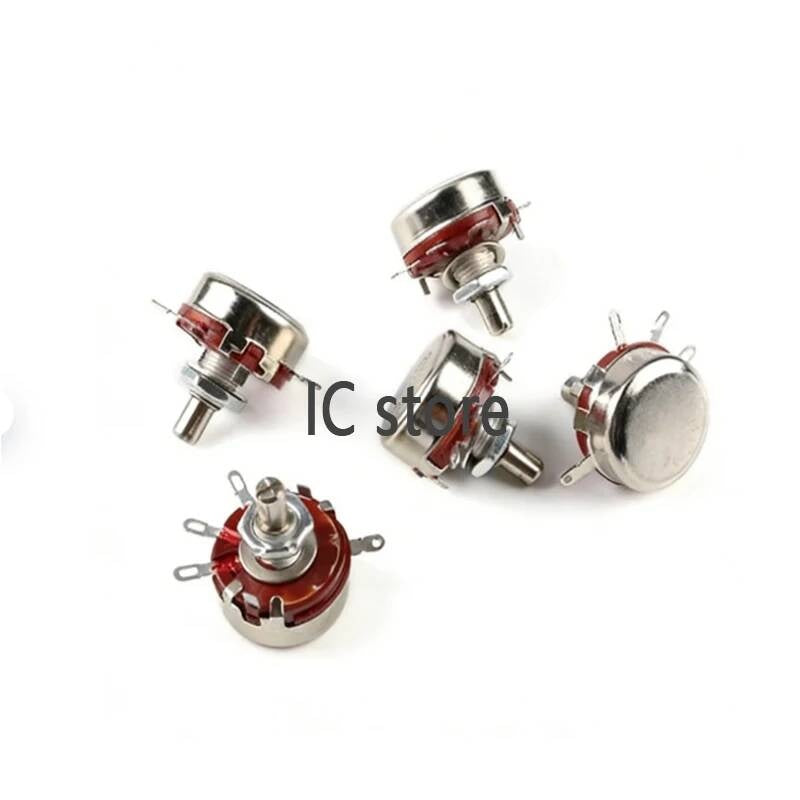 2pcs 470R Round Shaft Carbon Rotary Taper Potentiometer WTH118 2W 1A 1K 2.2K 4.7K 10K 22K 47K 100K 470K 560K 1M