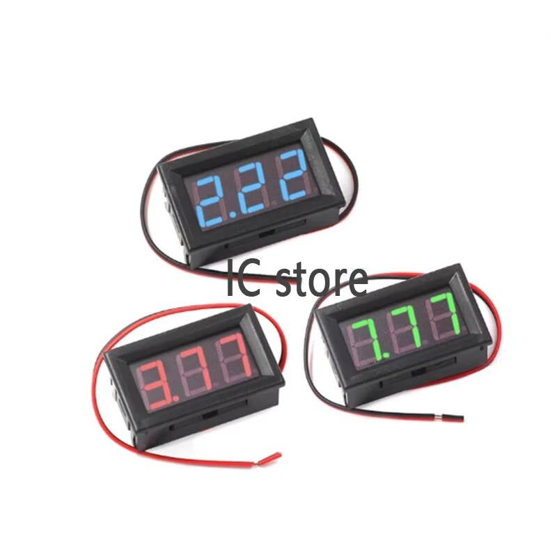 AC 70-500V Meter Volt Instrument Tool 2 Wires Red Green Blue Display 110V 220V DIY 0.56 Inch 0.56" LED Digital Voltmeter Voltage
