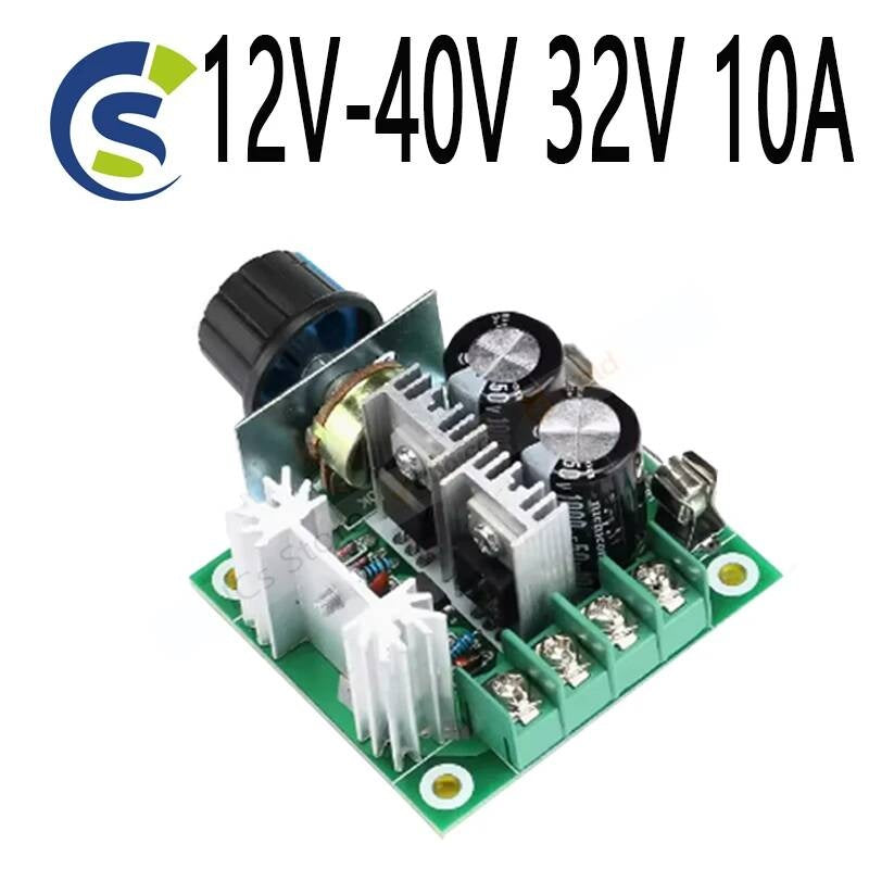 Auto PWM DC Motor Speed Controller Governor with Knob Switch Volt Regulator Dimmer 400W Board Module 12V-40V 32V 10A
