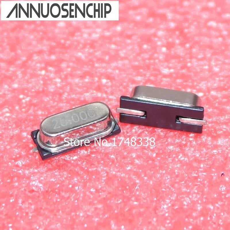 100 PCS/LOT passive patch crystals m 25 25.000 MHZ SMD49S encapsulation 49SMD 25M 25MHZ 25.000MHZ DIP
