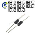 20PCS New and Original super fast recovery diode HER104 HER107 HER207 HER208 HER304 HER307 HER308 HER508