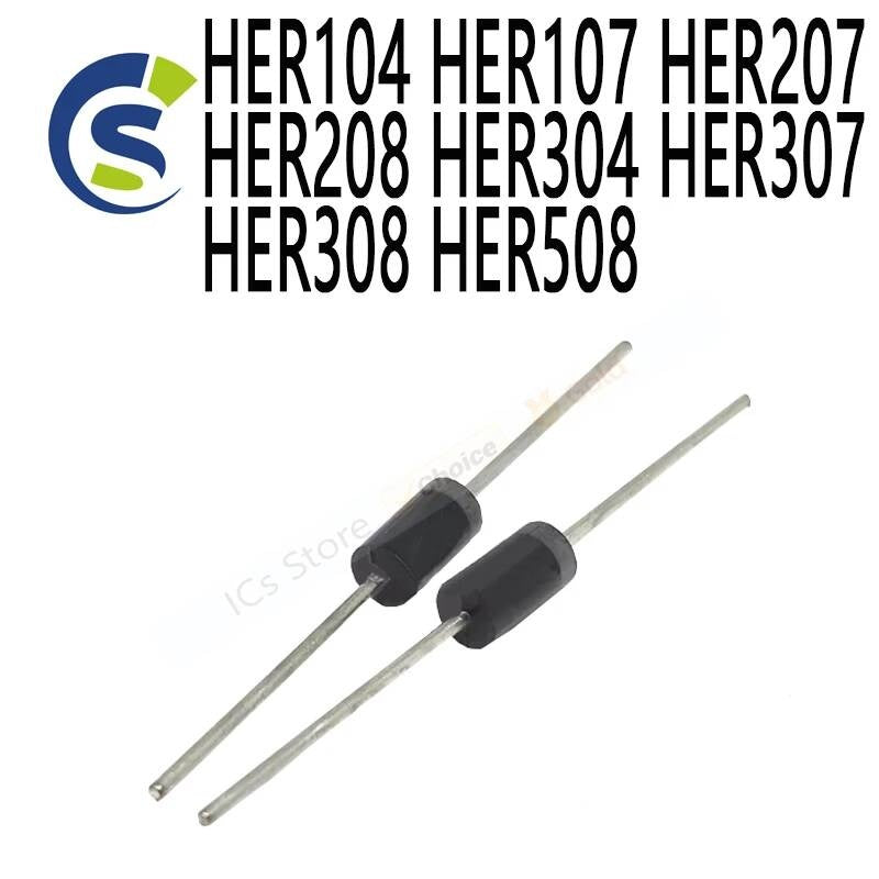 20PCS New and Original super fast recovery diode HER104 HER107 HER207 HER208 HER304 HER307 HER308 HER508
