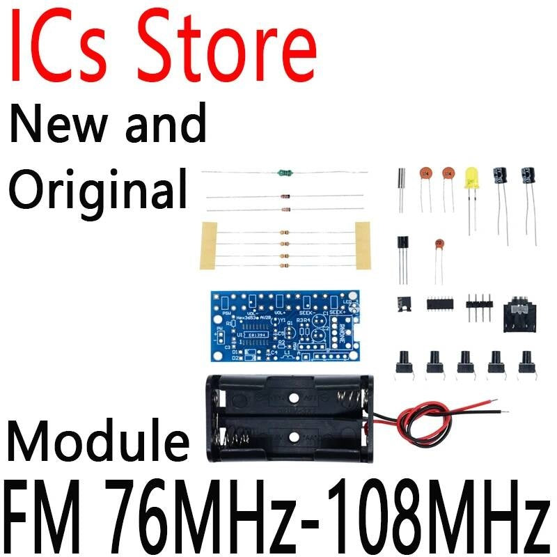 Wireless Stereo Radio Receiver Module PCB DIY Electronic Kits FM 76MHz-108MHz