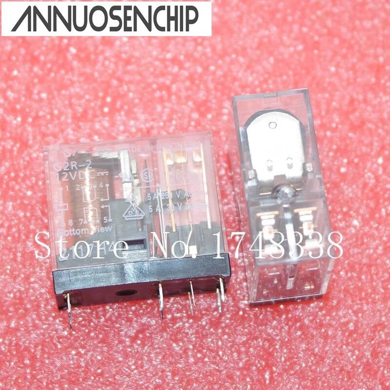 New Original Relay G2R-2-12VDC G2R-2-DC12V 12V G2R-2-12V G2R-2 5A 8 Pin = 10PCS