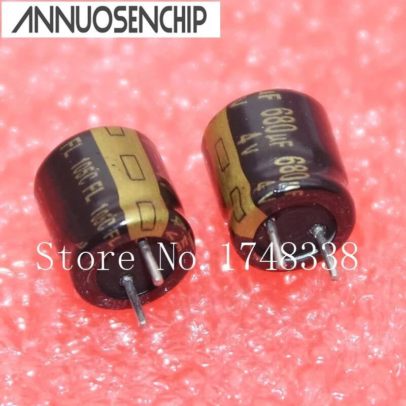 100PCS High frequency 680UF 8X8mm Aluminum electrolytic 680uF 4V 8*8mm 105C capacitors