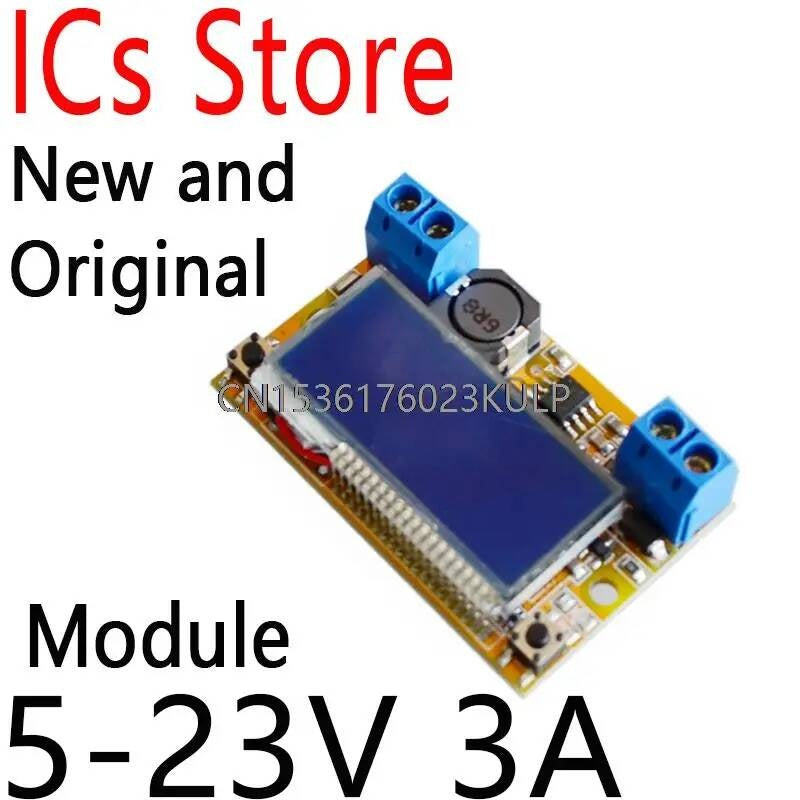 Liquid Crystal Displays DC-DC Step-Down Buck Converter Power Supply Adjustable Push Button Module with LCD Display 5-23V 3A