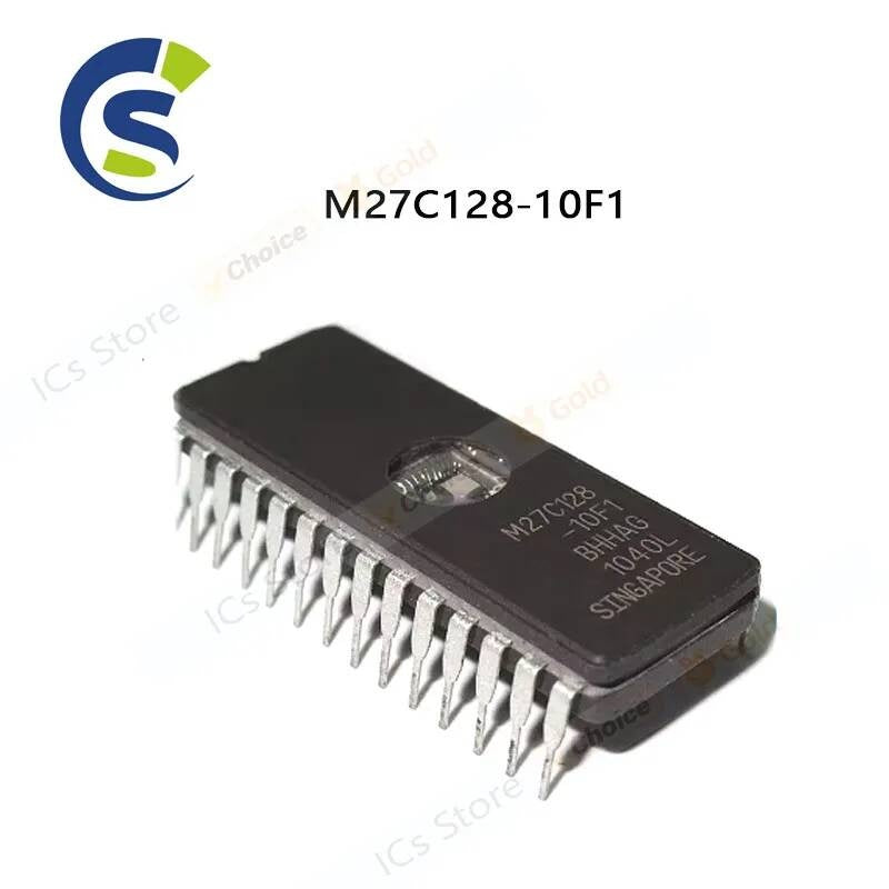 10PCS New originalWINDOWED, FRIT SEALED, CERAMIC M27C128 16KX8 UVPROM CDIP-28 M27C128-10F1
