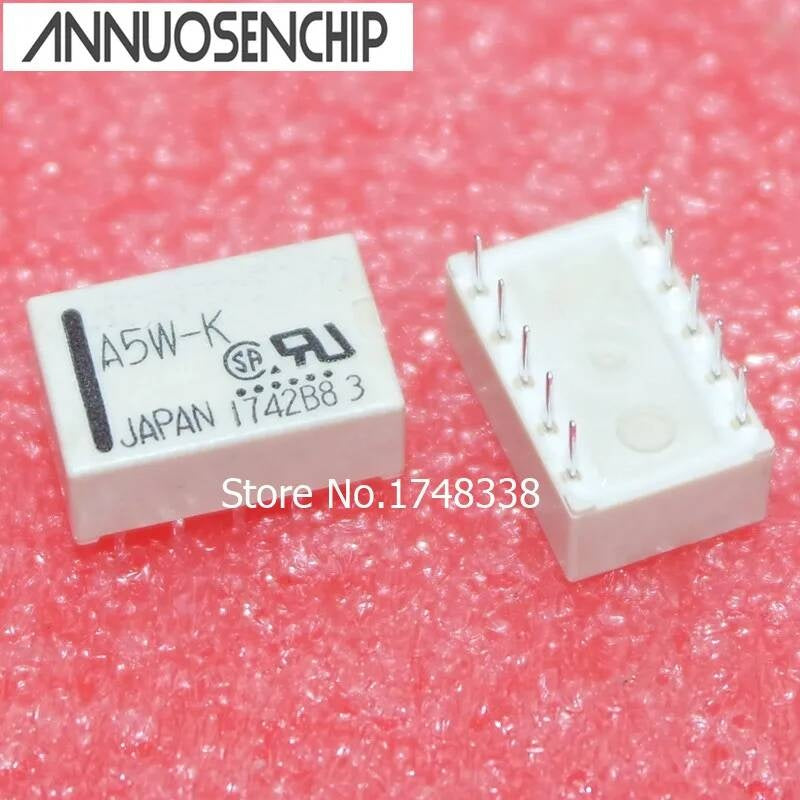10PCS A5W-K DIP-10 Relay 2x UM 5V Audio Signal EA2-5NU EA2-5 TQ2-5V