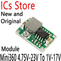 5PCS Mini 360 DC-DC Buck Non-isolated Converter Step Down Module For Flight Control Car SG125-SZ+ Mini360 4.75V-23V To 1V-17V