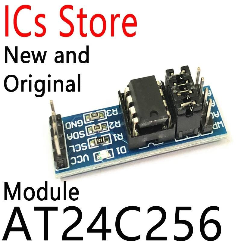 2PCS New I2C IIC Interface EEPROM Memory Module 8P Chip Power Supply Indicator Pull Up Resistor Direct Jumper Setting AT24C256