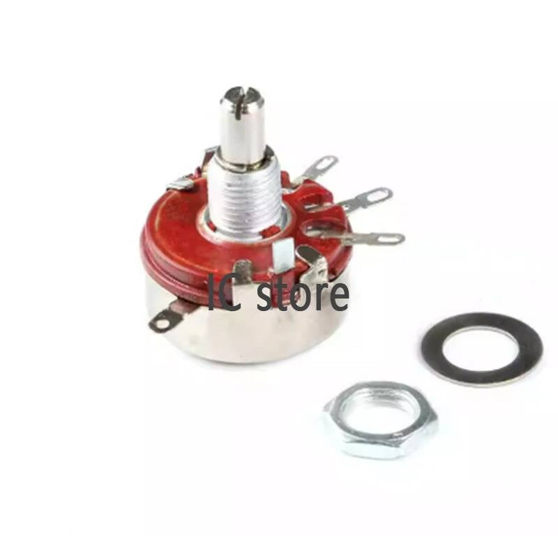 2pcs 470R Round Shaft Carbon Rotary Taper Potentiometer WTH118 2W 1A 1K 2.2K 4.7K 10K 22K 47K 100K 470K 560K 1M