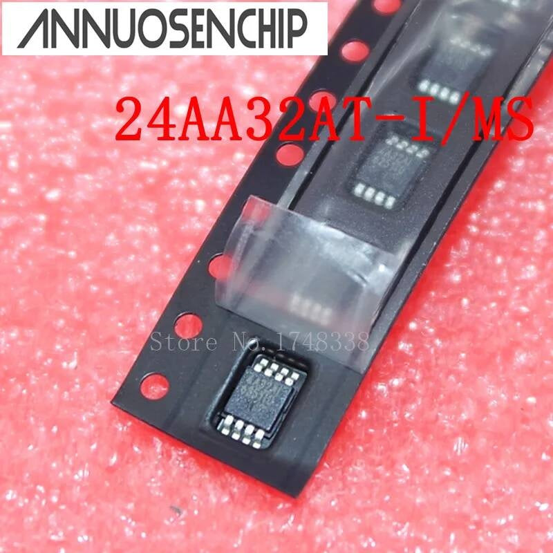 Free shipping 50PCS 24AA32AT-I/MS 24AA32A-I/MS 24AA32A AA32 MSOP-8 NEW ORIGINAL