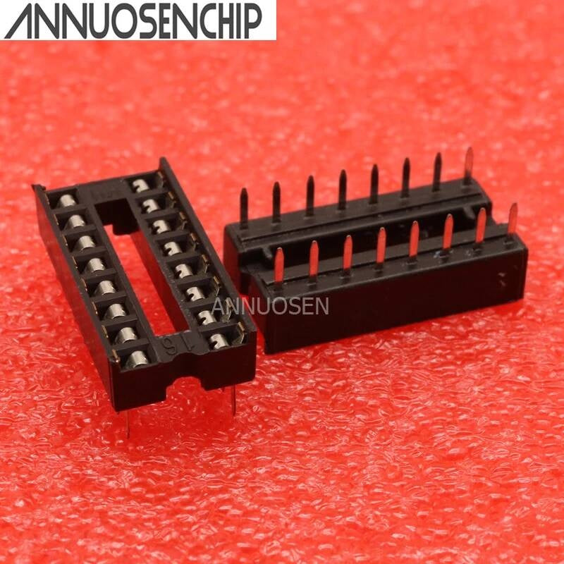 100PCS 16pin DIP IC Adaptor Solder Type Socket Pitch Dual Wipe Contact