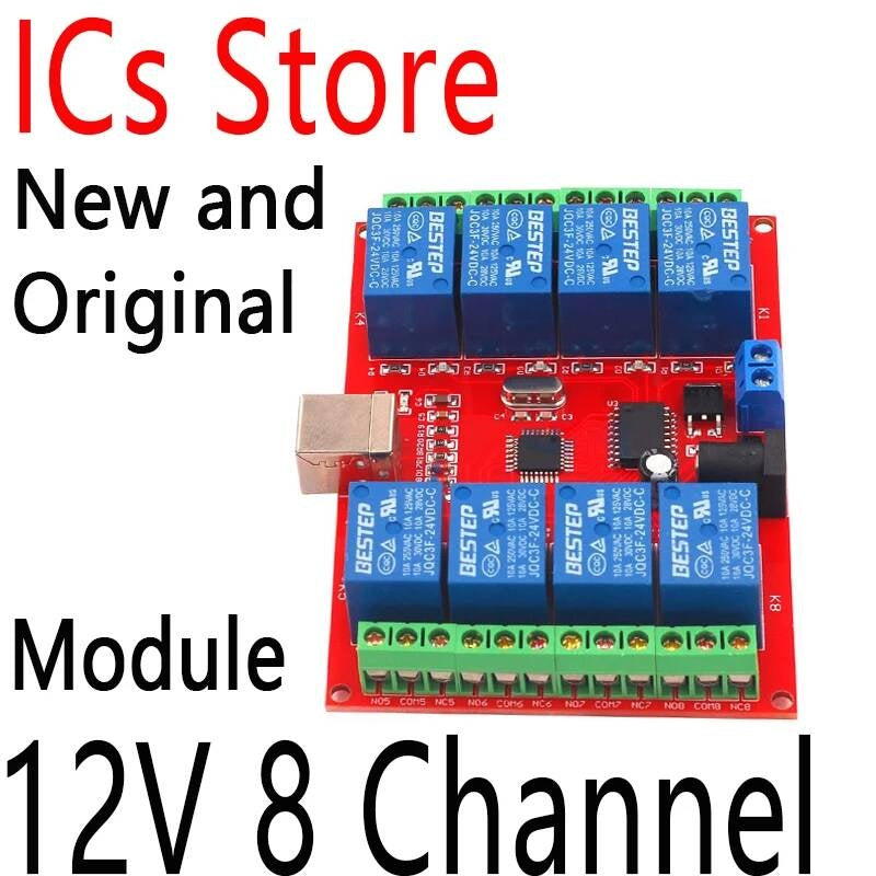Programmable Computer Control For Smart Home S 12V USB Relay 8 Channel