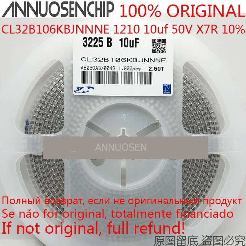 Capacitance 1000PCS CL32B106KBJNNNE 1210 X7R 10UF 50V 10% Patch Ceramic Capacitor New Original in Stock