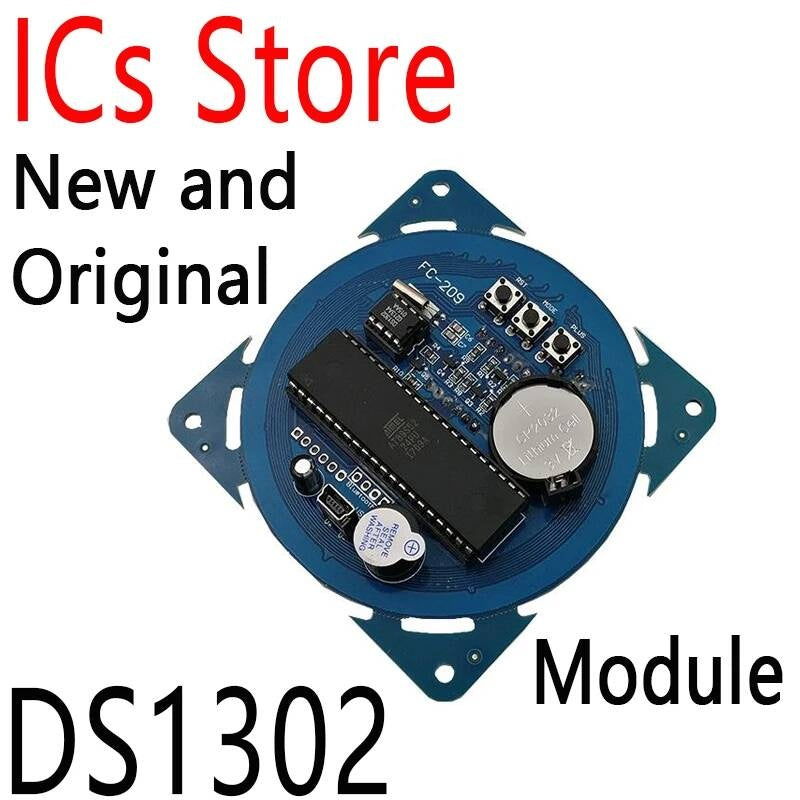 DS1302 Rotating 5V Module Alarm Electronic Digital Clock LED Temperature Display DIY Kit SCM Learning Board