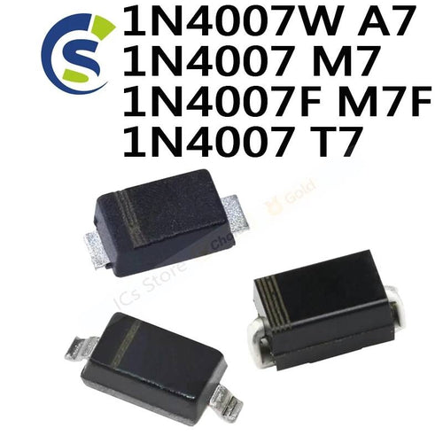 100PCS New and Original 1206 SMA 1A SMAF 1000V SOD-123 0805 SMD diode 1N4007W A7 M7 1N4007F M7F 1N4007 T7