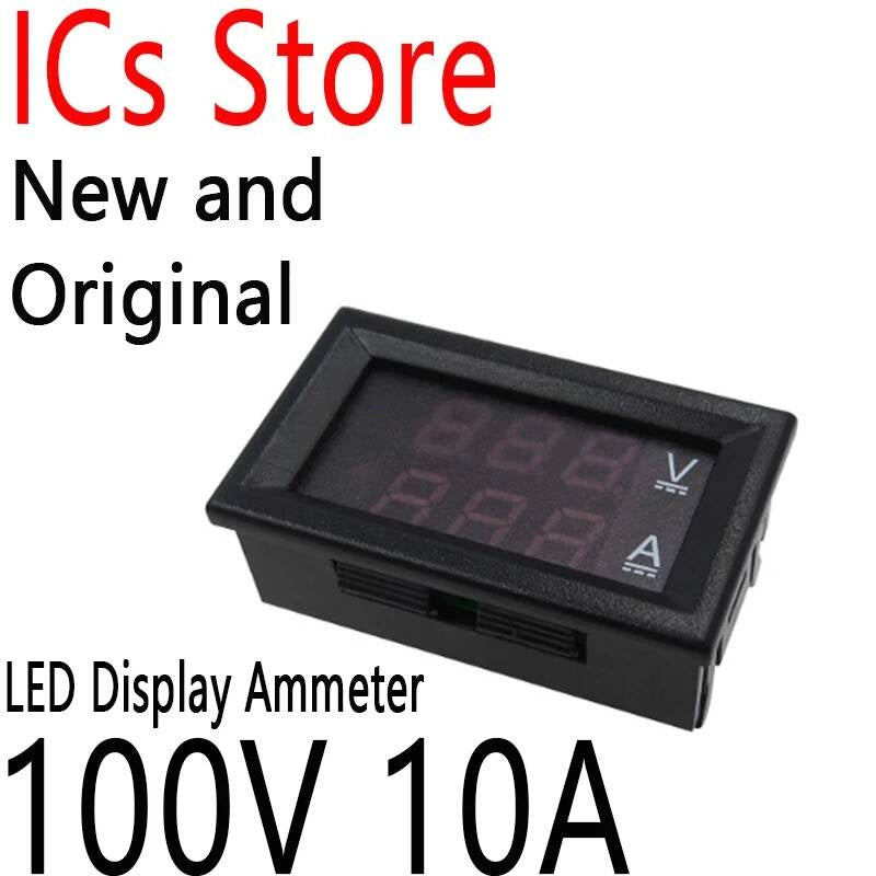 Mini Digital Voltmeter Ammeter DC Panel Amp Volt Current Meter Tester 0.28" Blue Red Dual LED Display 100V 10A