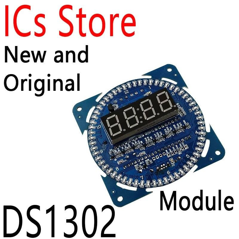 DS1302 Rotating 5V Module Alarm Electronic Digital Clock LED Temperature Display DIY Kit SCM Learning Board