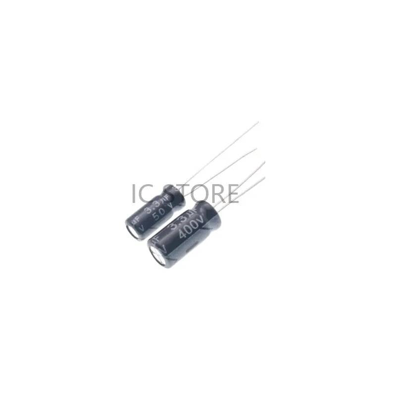 50pcs Aluminum electrolytic Capacitor 3.3uF 400V 8*12 Electrolytic 3.3uF400V 3.3 uF 400 V