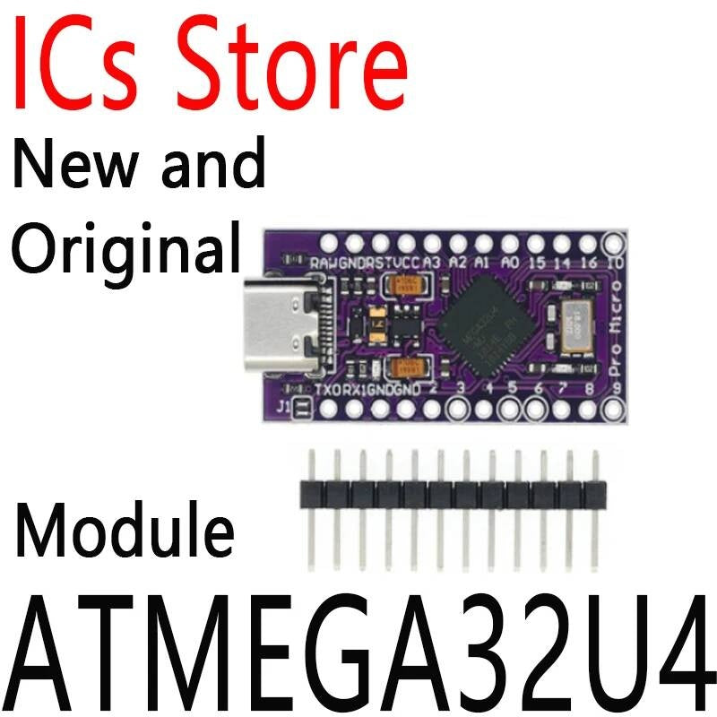 1PCS New and Original Pro Micro 5V/16MHZ Module Bootloader Dla Arduino MINI USB/Micro USB Z 2 Wiersz Głowica Pinowa ATMEGA32U4