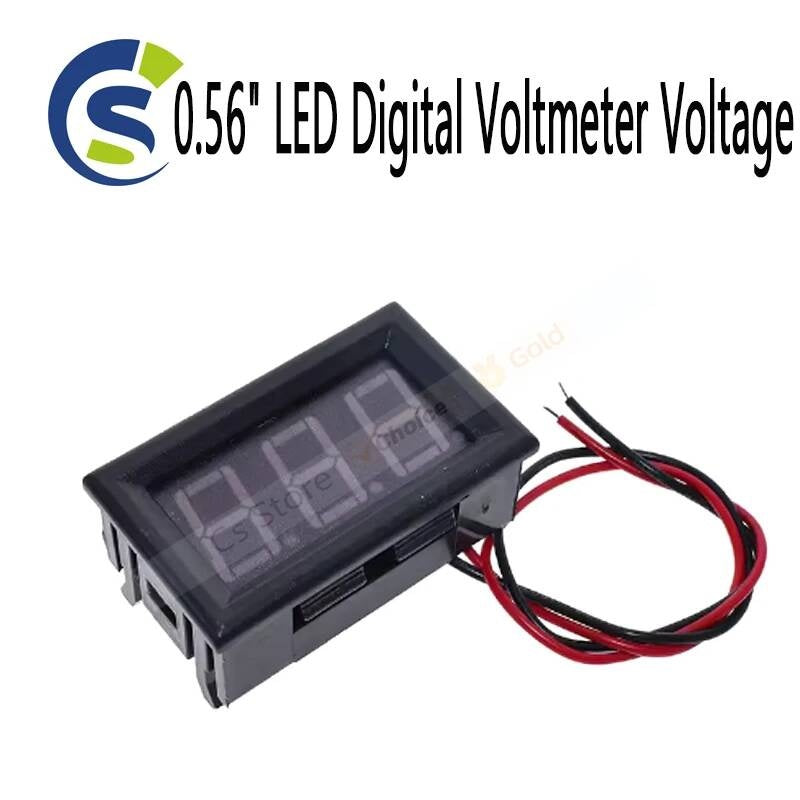 AC 70-500V Meter Volt Instrument Tool 2 Wires Red Green Blue Display 110V 220V DIY 0.56 Inch 0.56" LED Digital Voltmeter Voltage