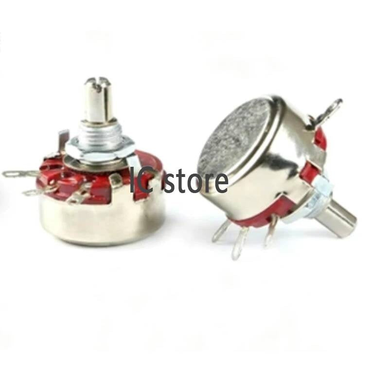 2pcs 470R Round Shaft Carbon Rotary Taper Potentiometer WTH118 2W 1A 1K 2.2K 4.7K 10K 22K 47K 100K 470K 560K 1M