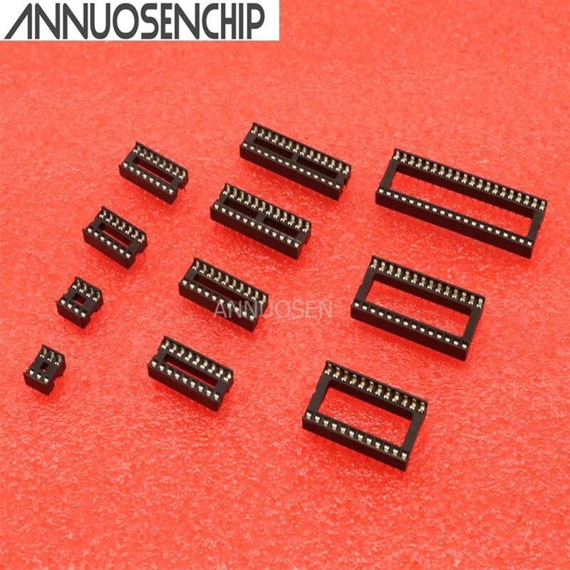 10PCS IC Sockets DIP6 DIP8 DIP14 DIP16 DIP18 DIP20 DIP24 DIP28 DIP40 pins Connector DIP Socket 6 8 14 16 18 20 24 28 40 pin