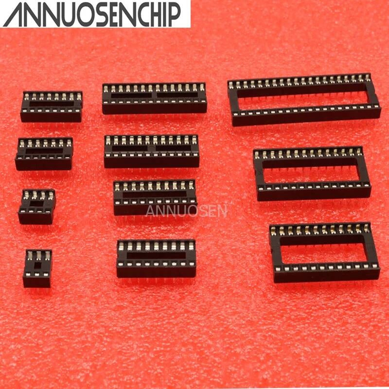 10PCS IC Sockets DIP6 DIP8 DIP14 DIP16 DIP18 DIP20 DIP24 DIP28 DIP40 pins Connector DIP Socket 6 8 14 16 18 20 24 28 40 pin