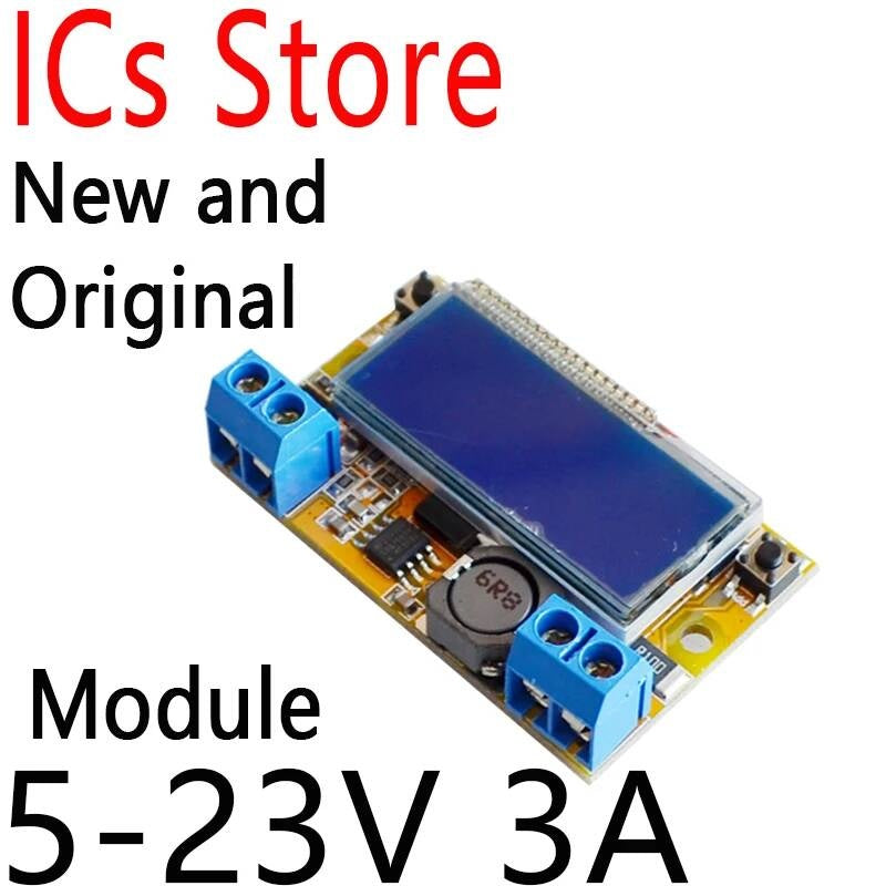 Liquid Crystal Displays DC-DC Step-Down Buck Converter Power Supply Adjustable Push Button Module with LCD Display 5-23V 3A