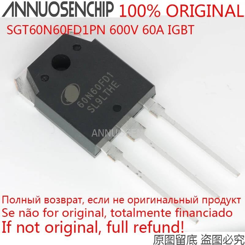 5PCS SGT60N60FD1PN 60N60FD1 TO-3P (instead of FGH60N60SMD ) IGBT 60A 600V Free Shipping 100% New Original in Stock ANNUOSENCHIP