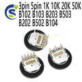 10pcs tuning potentiometer 16*2 Gear Dial Potentiomer volume switch 3pin 5pin 1K 10K 20K 50K B102 B103 B203 B503 B202 B502 B104
