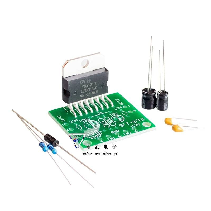 1set TDA7297 Amplifier Board Spare Parts Dc 12V Grade 2.0 Dual Audio Encoding 15w Electronic Diy Kit